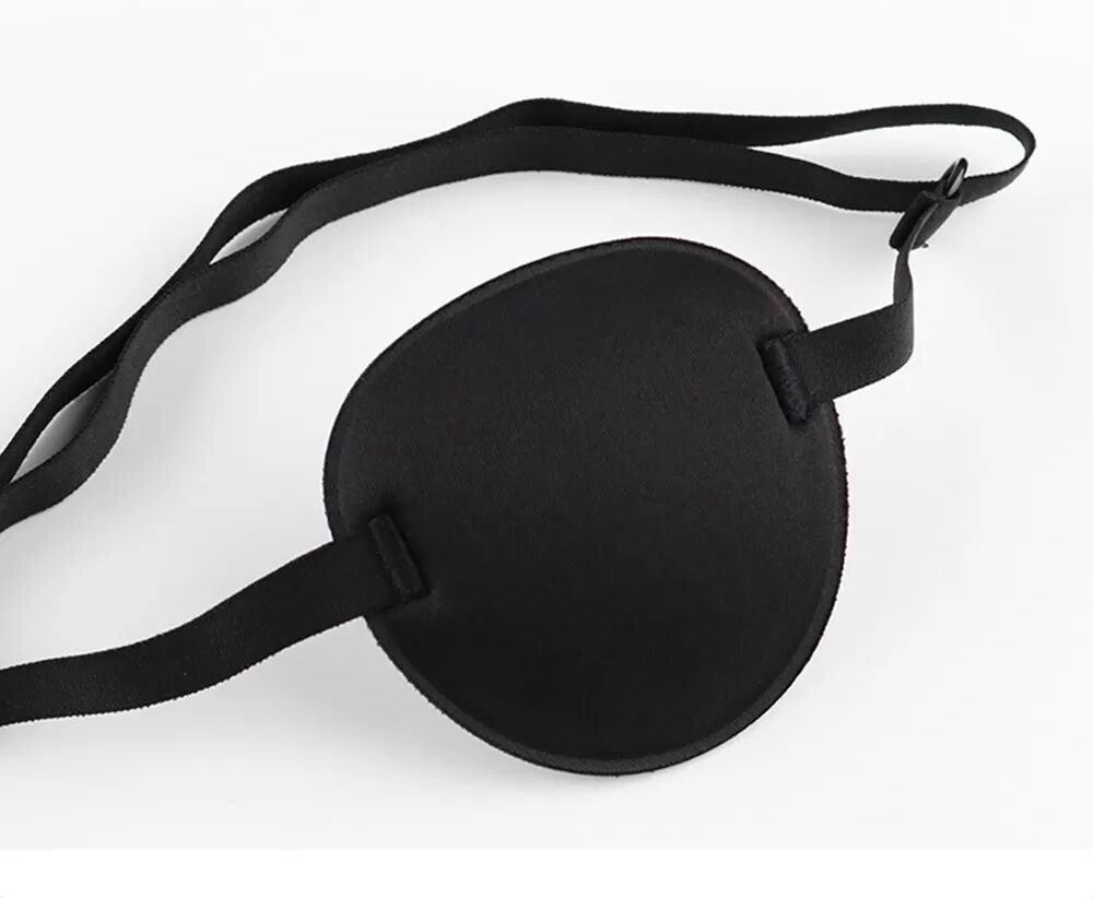 INF 3D-Einäugige Augenmaske - Für beide Augen geeignet - Augenklappe für Erwachsene und Kinder Schwarz