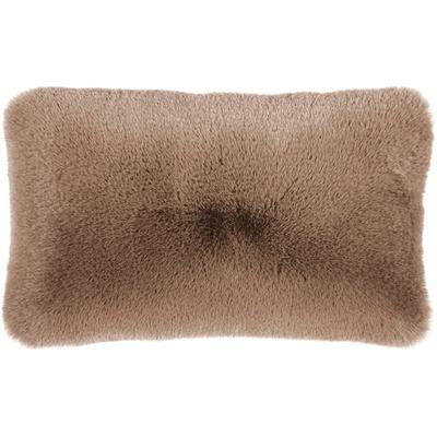 Dekokissen PAD "EVITA", braun (beige, unifarben), B:35cm L:60cm, Polyester, Dekokissen_Sitzkissen_Kissenhüllen, Kunstfell