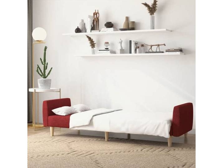 NEW Rouge Sofa ergonomique - - Canapé-lit convertible - Sofa-lit - à 2 places rouge bordeaux tissu(1parcel)5935855