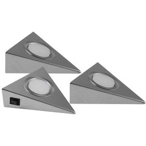 Heitronic LED-Unterbauleuchte Genua, warmweiß, mit 230V Netzstrom, Länge: 14 cm, 3 Stück