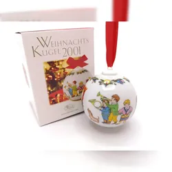 DKG utils Hutschenreuther Porzellan Weihnachtskugel Kugel 2001 mit Originalverpackung