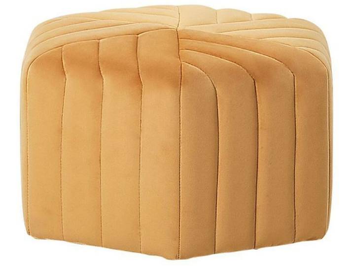 Pouf en velours jaune moutarde d 53 cm MURIETTA