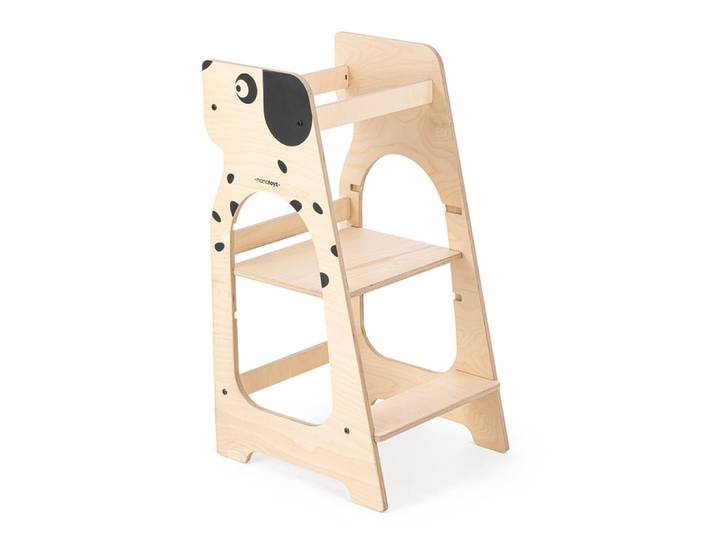 MamaToyz Holz Lernturm Kule Hund Natur 56x50x90 cm