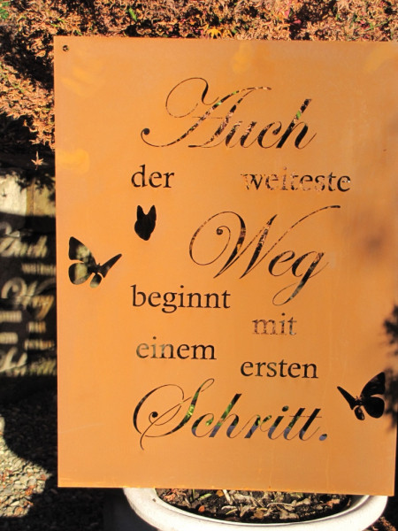 Ferrum Art Design Edelrost Gedichtentafel Weg