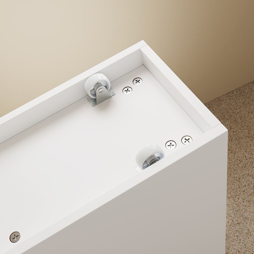 SoBuy Support papier avec 1 plateau amovible et 3 tiroirs effet bois blanc Blanc 24x82x65cm