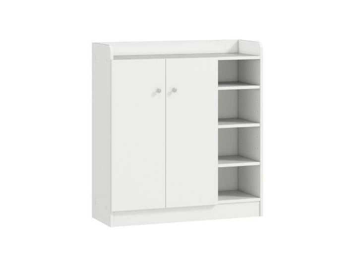HOMCOM Shoe Storage Cabinet Two Doors w/ Adjustable 4 Shelves Cupboard Footwear Rack Stand Organiser Hallway White