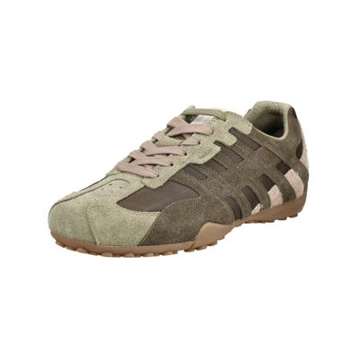 Sneaker GEOX "Geox Sneaker Veloursleder", Herren, Gr. 44, braun (grün), Veloursleder, Schuhe Sneaker