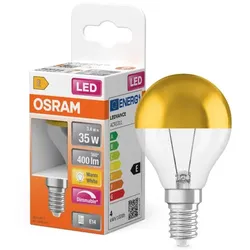 OSRAM E14 LED Superstar Classic P Mirror COB 3,4W warmweiß 400lm Gold – dimmbar