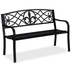 relaxdays Gartenbank mit Fleur de Lis Motiv