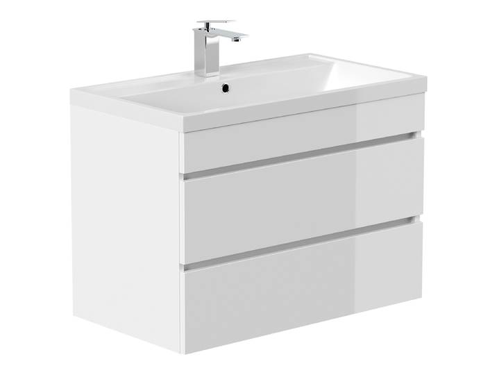 Meuble vasque Fellini 81cm Blanc/Blanc brillant