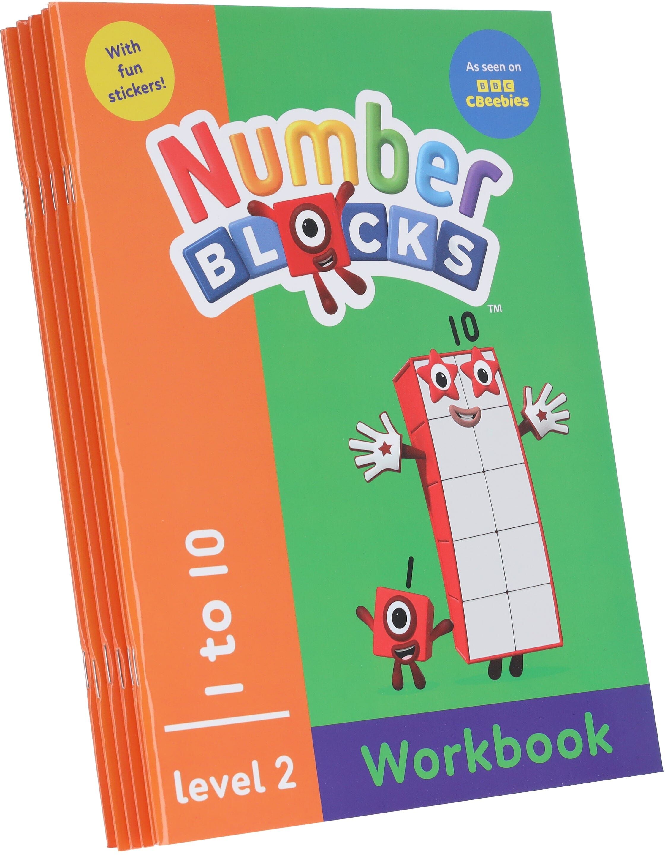 Numberblocks and Alphablocks (Orange: Level 2) Collection 6 Workbooks Set With Fun Stickers - Ages 3-5 - Paperback Sweet Cherry Publishing