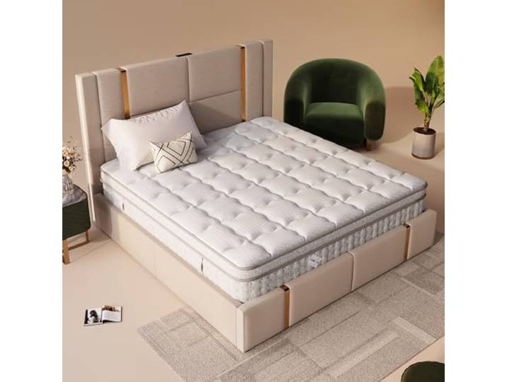 Crlnaup 7-Zonen Taschenfederkernmatratze 180x200 cm H3, 25cm Höhe Hybrid Matratze mit Kaltschaum, Atmungsaktiv & Maximale Unterstützung, Oeko-TEX Zertifiziert, King Size Matratze für Erwachsene
