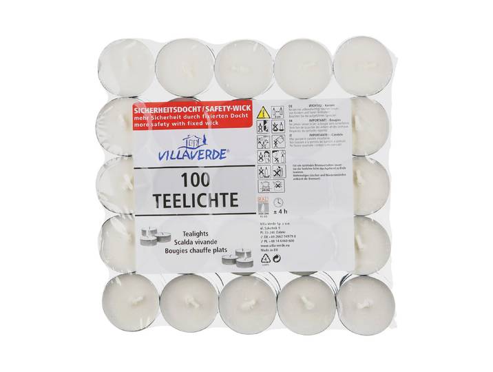 100 Pack Teelichte, 4h 2022
