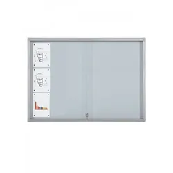 Schaukasten Schiebetür 6x3 DIN A4 (Außenformat: 1.380x982mm) Schaukästen mit Schiebetür für Innen aus Aluminium