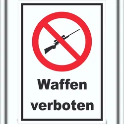 HB-Druck Waffen verboten Schild A0 (841x1189mm)