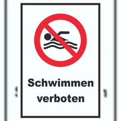 HB-Druck Schwimmen verboten Schild A2 (420x594mm)
