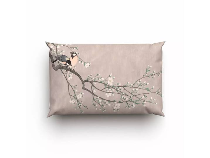 Lotus Bettwaren - Lotus Kopfkissenbezug Bambus Birds spring, Lotus Bambus Birds Spring Kopfkissenbezug, 65 x 100 cm