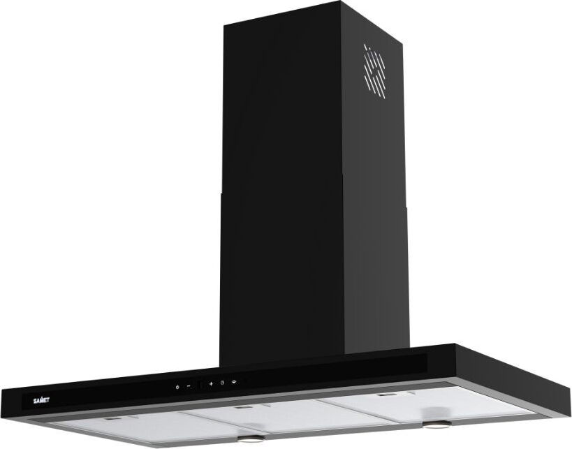 samet Tenane Cappa Cucina Aspirante A Parete Larghezza 90 Cm Colore Nero Opaco - Tena90ne