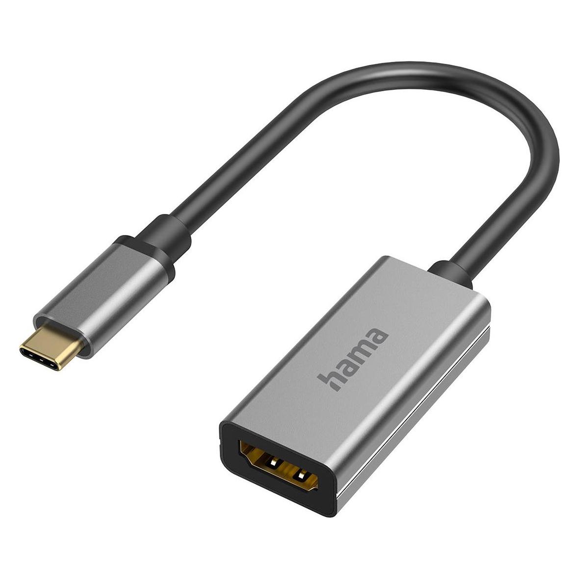 Hama Video-Adapter, USB-C-Stecker - HDMI-Buchse, Ultra-HD 8K@60Hz, Alu (HDMI) (00200303)