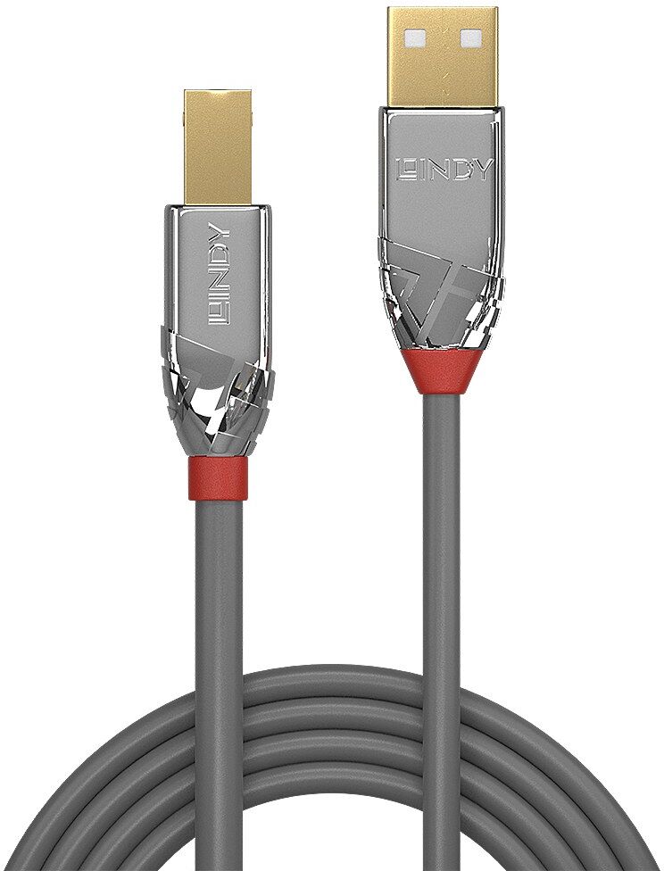 Lindy 5m USB 2.0 Type A to B Cable, Cromo Line
