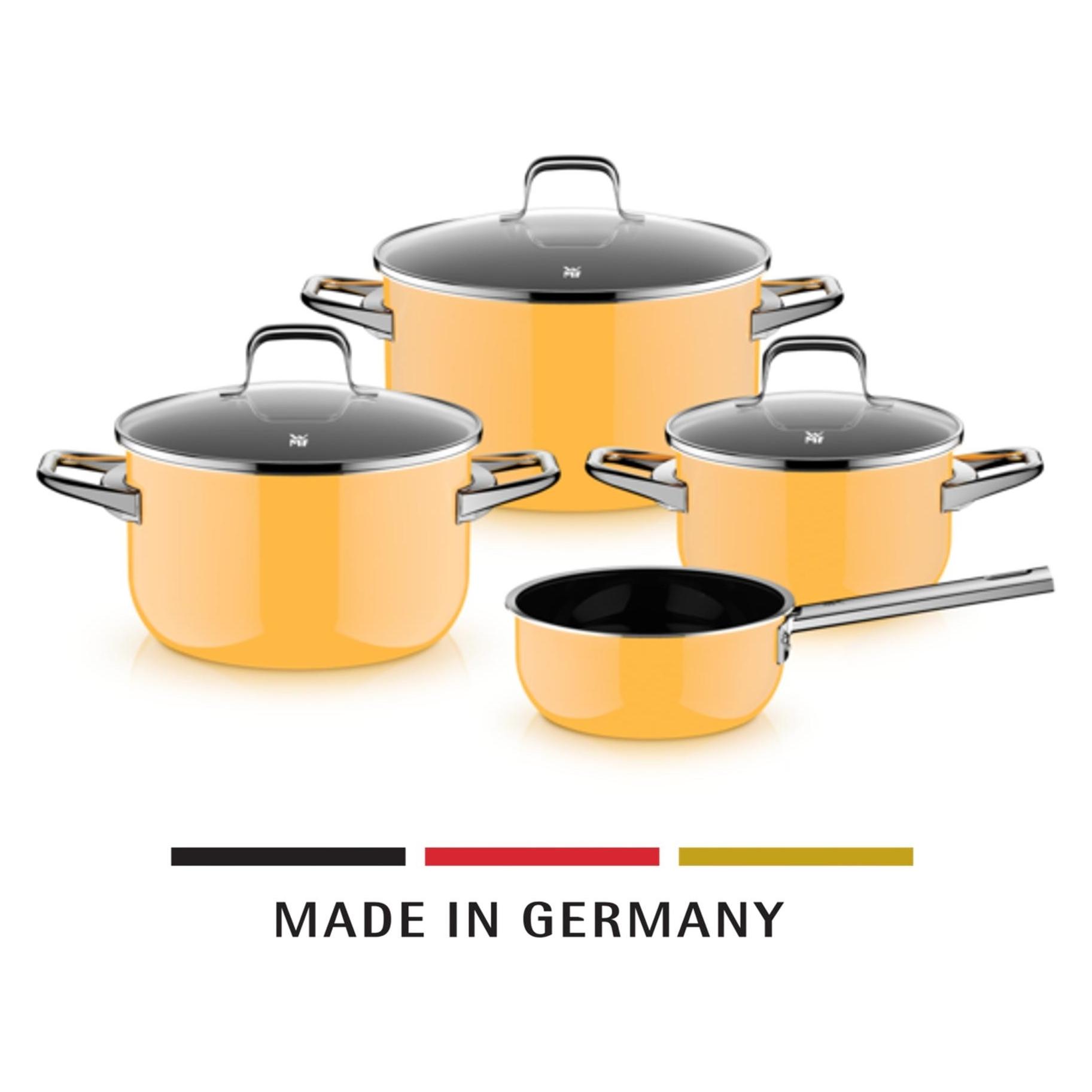 WMF Fusiontec Essential Pro, Topf-Set, 4-teilig, Mango Yellow (3201114631)