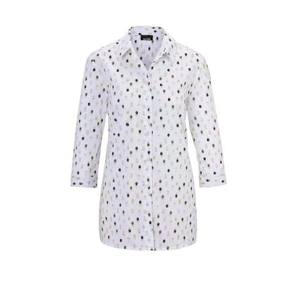 Klassische Bluse GOLDNER "Kurzgröße Bluse mit Hemdkragen", Damen, Gr. 21, bunt (bunt, gemustert), Obermaterial: 100% Baumwolle CO., Manschette, Blusen, keine/nicht relevant