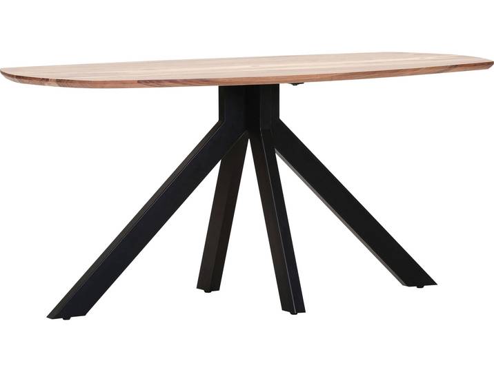 Esstisch GUTMANN FACTORY, beige (natur, schwarz, natur), B:160cm H:76cm T:80cm, Tische, Esstisch