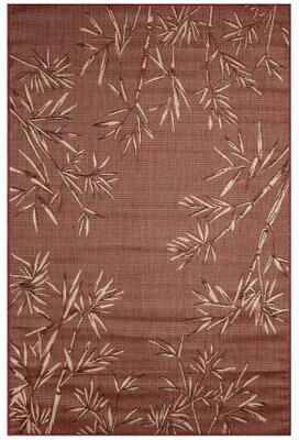 "Carmel Bamboo Border Indoor/Outdoor Area Rug Chili by Brylane Home in Chili (Size 7'10""X9'10"")"