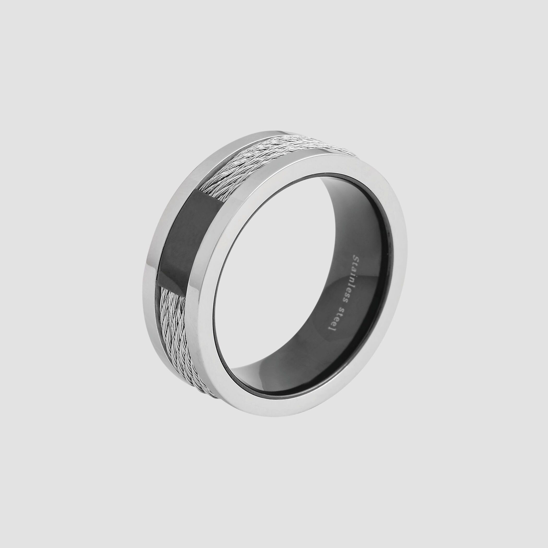 Fingerring AKZENT "Misko, langlebig" Gr. 74, bunt (bicolor), Fingerringe, Herren, 74, Edelstahl, Fingerring