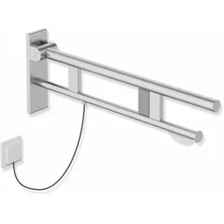 HEWI Stützklappgriff Duo, Design B, Edelstahl, Ausladung 700 mm