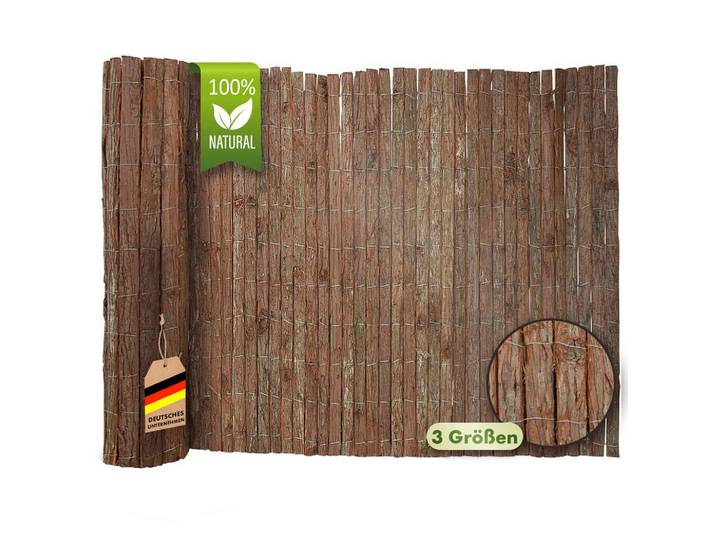 Floordirekt Sichtschutz Baumrindenmatte, Naturfarben, massiv, 150x300 cm, Europäischer Sicherheitsstandard, Sonnenschutz, Sichtschutz