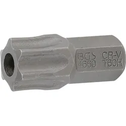 BGS Bit Länge 30 mm Antrieb Außensechskant 10 mm (3/8") T-Profil (für Torx) mit Bohrung T60 - 4660