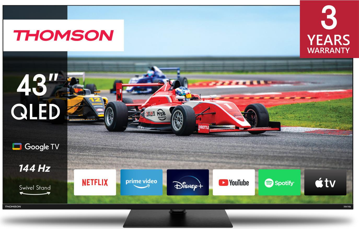 Thomson 43QG7C14 Smart TV QLED zwart 43 inch 109,2 cm 3840 x 2160 pixels met Wi-Fi