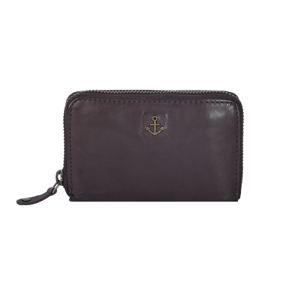 Geldbörse HARBOUR 2ND "Seraphina", Damen, braun, Rindsleder, Kleinlederwaren, Wallet Brieftasche Geldbeutel mit charakteristischem Anker-Emblem