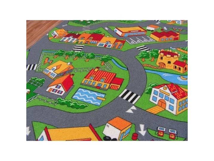 Tapis enfant PETIT VILLAGE - 500x600 cm - 100% polypropylène - Bordé - Convient au chauffage au sol