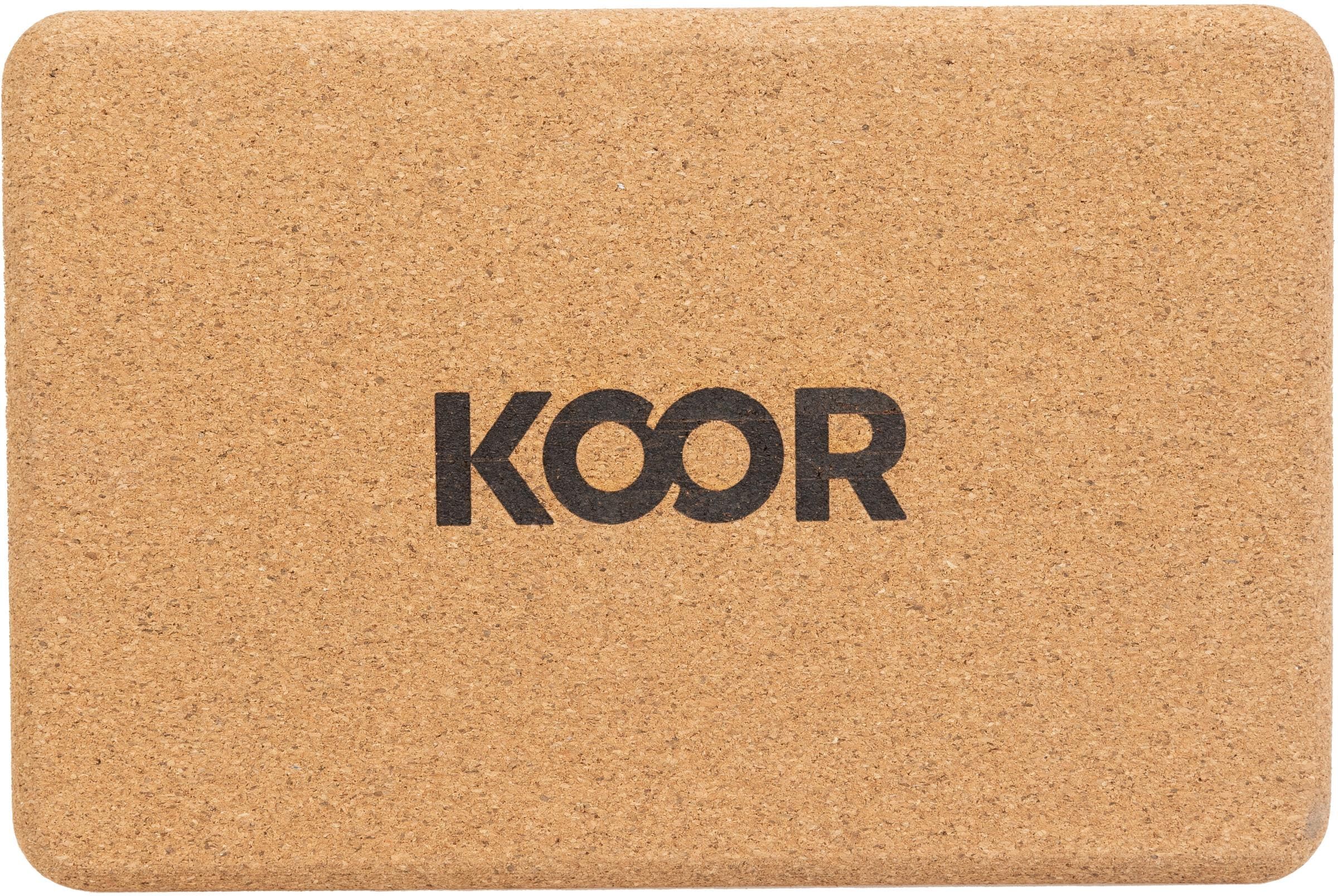 Yogamatte KOOR "4-teilig, Kork", lila (braun, lila), Sportmatten, B/H/L: 61cm x 0,4cm x 183cm, Yogamatte, B:61cm H:0,4cm L:183cm braun, lila B/H/L: 61cm x 0,4cm x 183cm