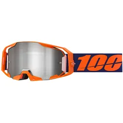 100% Armatic Crossbrille MTB Neon Orange Gläser silber verspiegelt