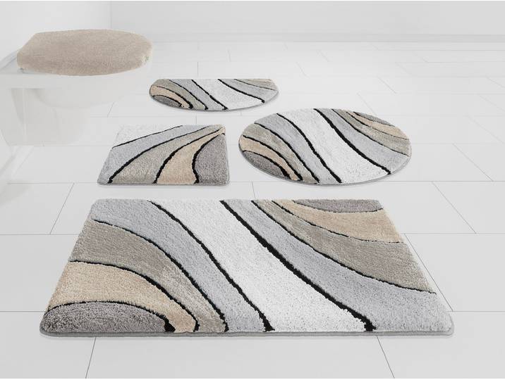 Badematte GOODPRODUCT Josie, Badvorleger, Badezimmer Teppich Gr. 61, beige (natur), H:20mm, Polyester, Badematten, Badematte, Badteppich, Badematten, rechteckig, rund & als 3-tlg. Set erhältlich