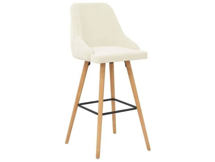Tabourets de bar Chaise de bar - Fauteuil de bar Style Scandinave Crème Velours - Lot de 2