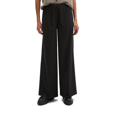 Stoffhose MARC O'POLO "MARGO WIDE", Damen, Gr. 42, N-Gr, schwarz, Obermaterial: 49% Polyester, 48% Viskose, 3% Elasthan, unifarben, wide leg lang, Hosen Stoffhose, in Woll-Optik, Wide Fit
