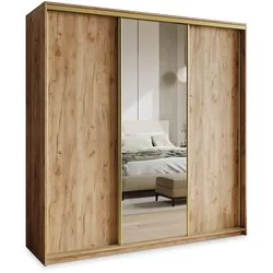 SCHWEBETÜRENSCHRANK TAVI 200/205/60 cm 3-türig mit Spiegel Orange