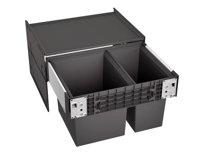 Blanco Einbauabfallsammler Select II, Schwarz, Edelstahlfarben, Kunststoff, 30 + 19 l, 56.2x36.1x45 cm, Haushalt & Reinigung, Reinigung, Mülleimer & Abfallsammler