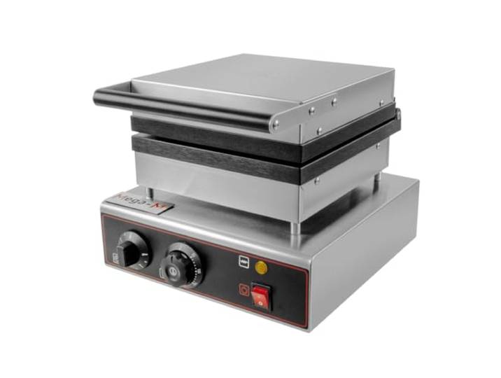 MEGA-M Waffeleisen rechteckig 2kW 230V inox Platte 4x6, 2 Waffeln 18x22cm, Edelstahl, für Gastronomie und Lebensmittelservice