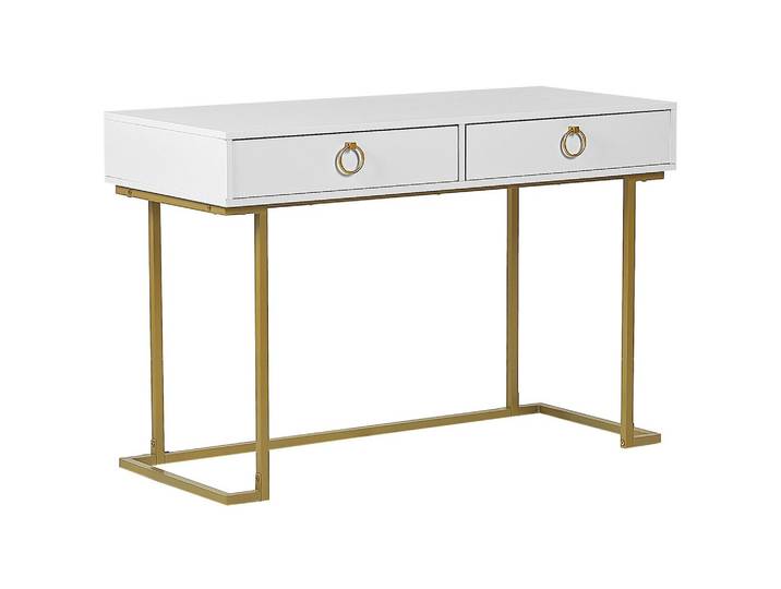 KONSOLENTISCH weiß/gold 2 Schubladen Westport