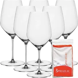 Spiegelau Bordeauxgläser + Poliertuch Hi-Lite 650 ml 6er Set