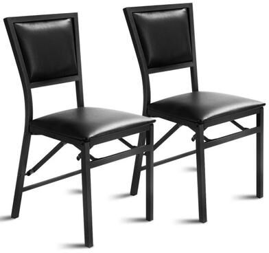 Costway Set of 2 Metal Folding Dining Chair with Space Saving Design