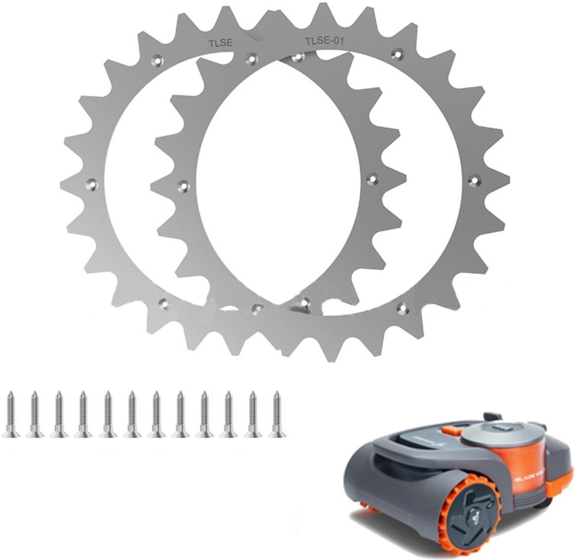 INF Anti-Rutsch-Spikes x2 für Roboter-Rasenmäher — kaltgewalzter Stahl Silber, kompatibel mit Segway Roboter-Rasenmäher NaviMov