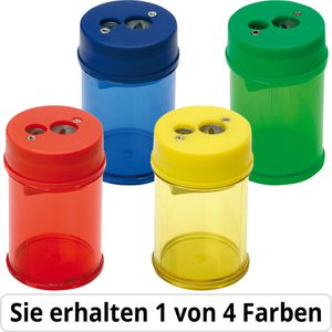 Alco Spitzer 3012, farbig sortiert/transparent, doppelter Dosenspitzer, aus Kunststoff