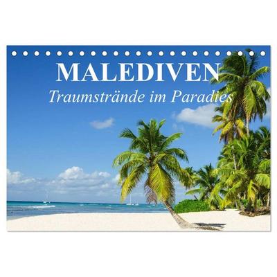 Malediven - Traumstrände im Paradies (Tischkalender 2026 DIN A5 quer), CALVENDO Monatskalender
