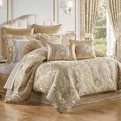 J Queen-Exclusives Albany Comforter Set Champagne, Queen, Champagne
